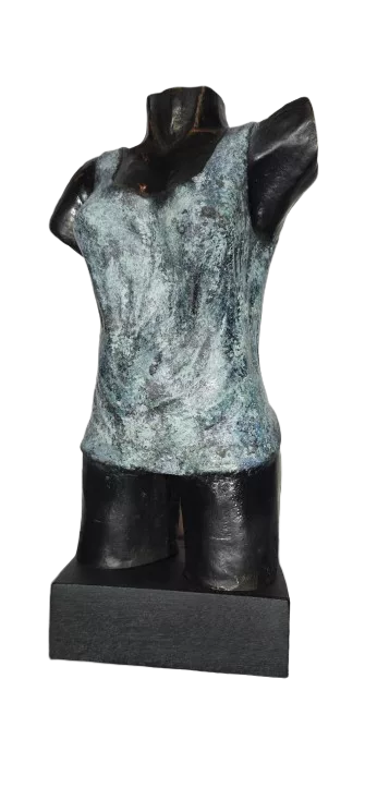 Vision Nocturne. Sculpture en bronze patinée et polie. Pascal Cléry sculpture.