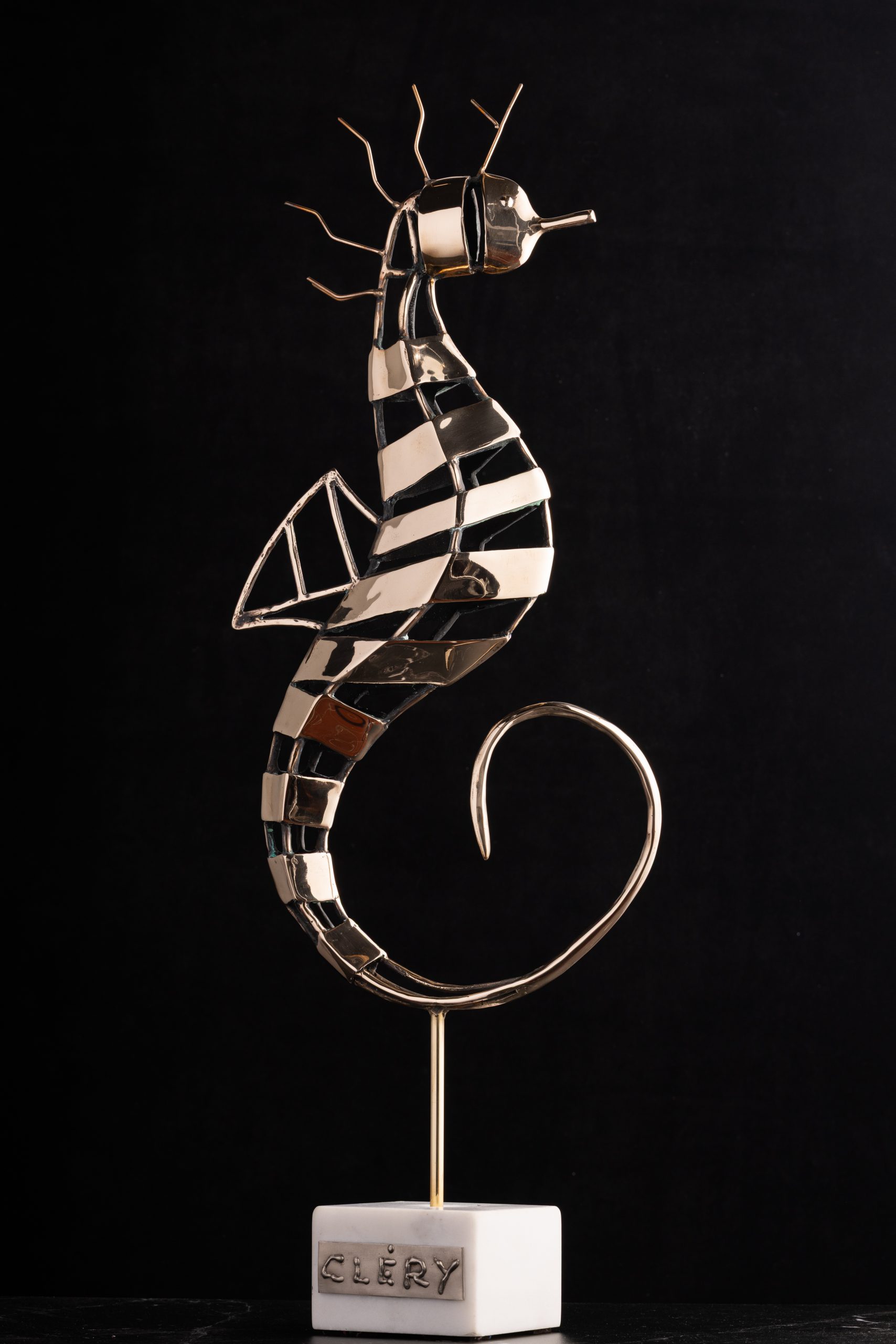 Sculpture bronze hippocampe Pascal Cléry